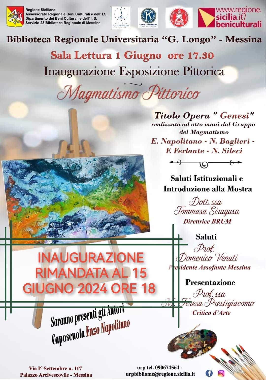 Magmatismo Pittorico, vernissage il 15 giugno 2024